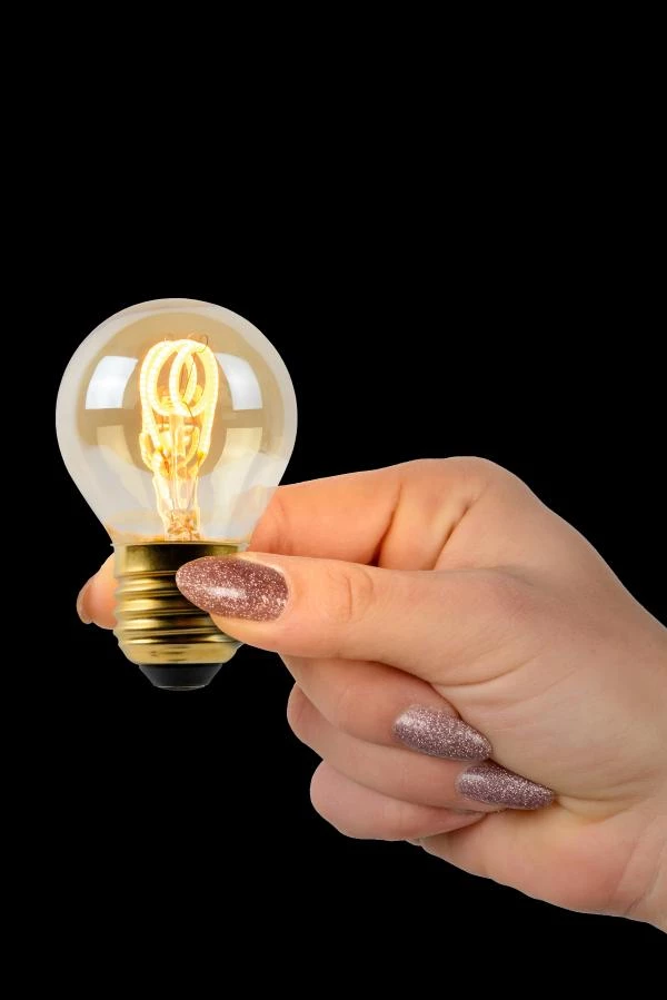 Lucide G45 - Glühfadenlampe - Ø 4,5 cm - LED Dim. - E27 - 1x3W 2200K - Amber - Atmosphäre 2